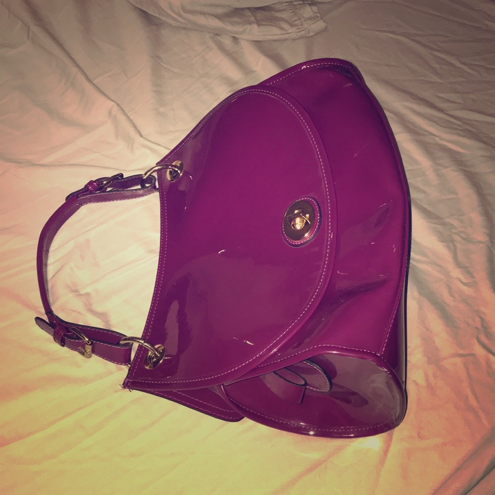 Purple shoulder purse